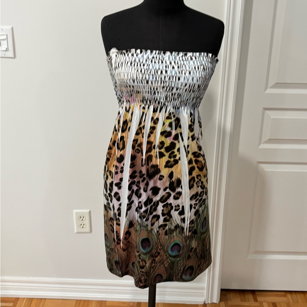 Stylish Multicolor Strapless Dress
